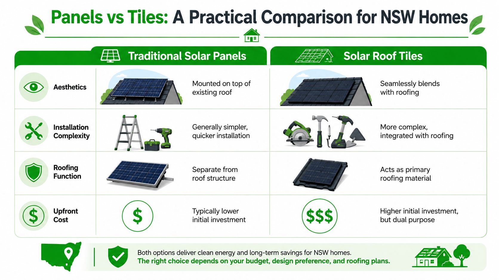 Panels vs Tiles A Practical Comparison for NSW Homes