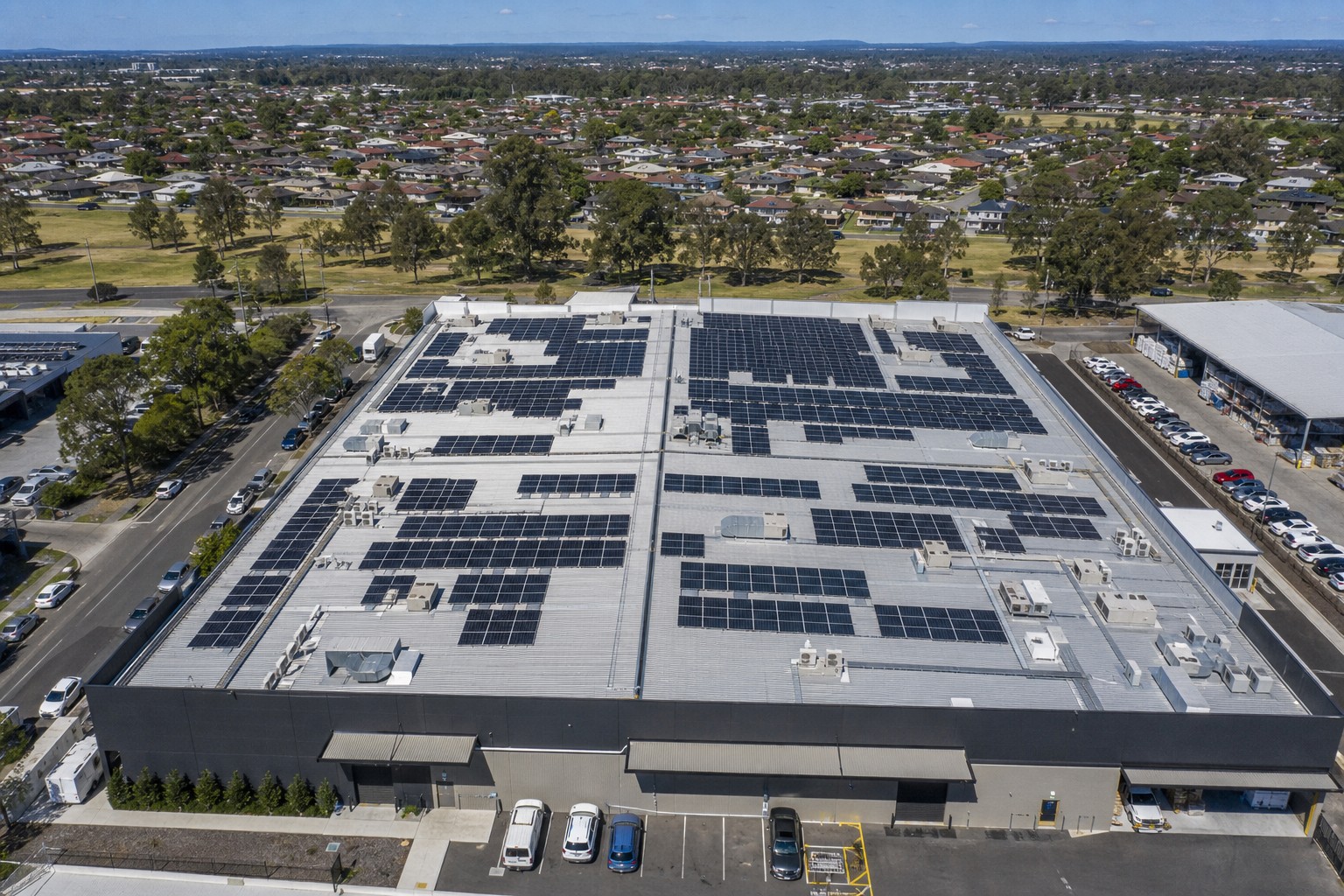Commercial solar panels installed on Blacktown business rooftop