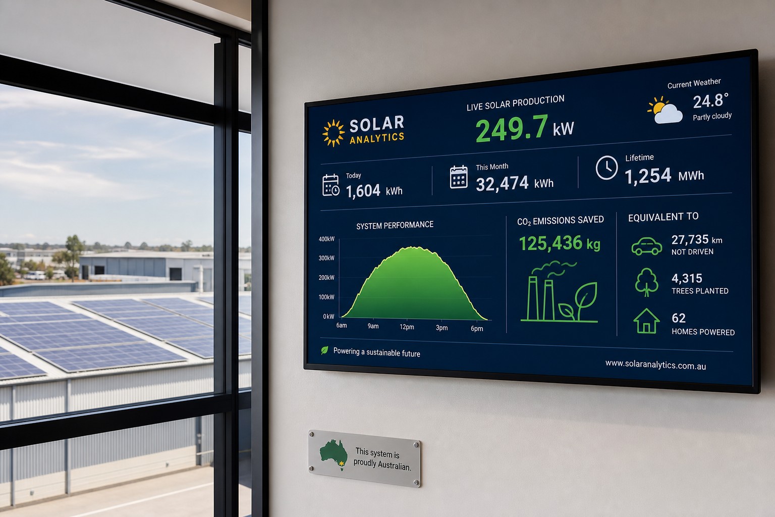 Solar energy monitoring system for commercial installation in Blacktown