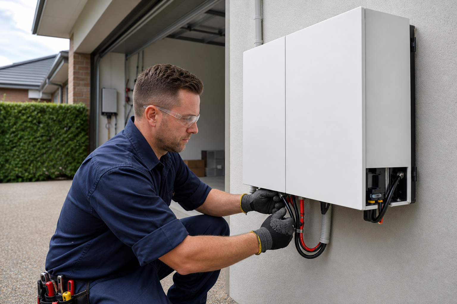 CEC-accredited electrician installing Tesla Powerwall 2 battery in Sydney