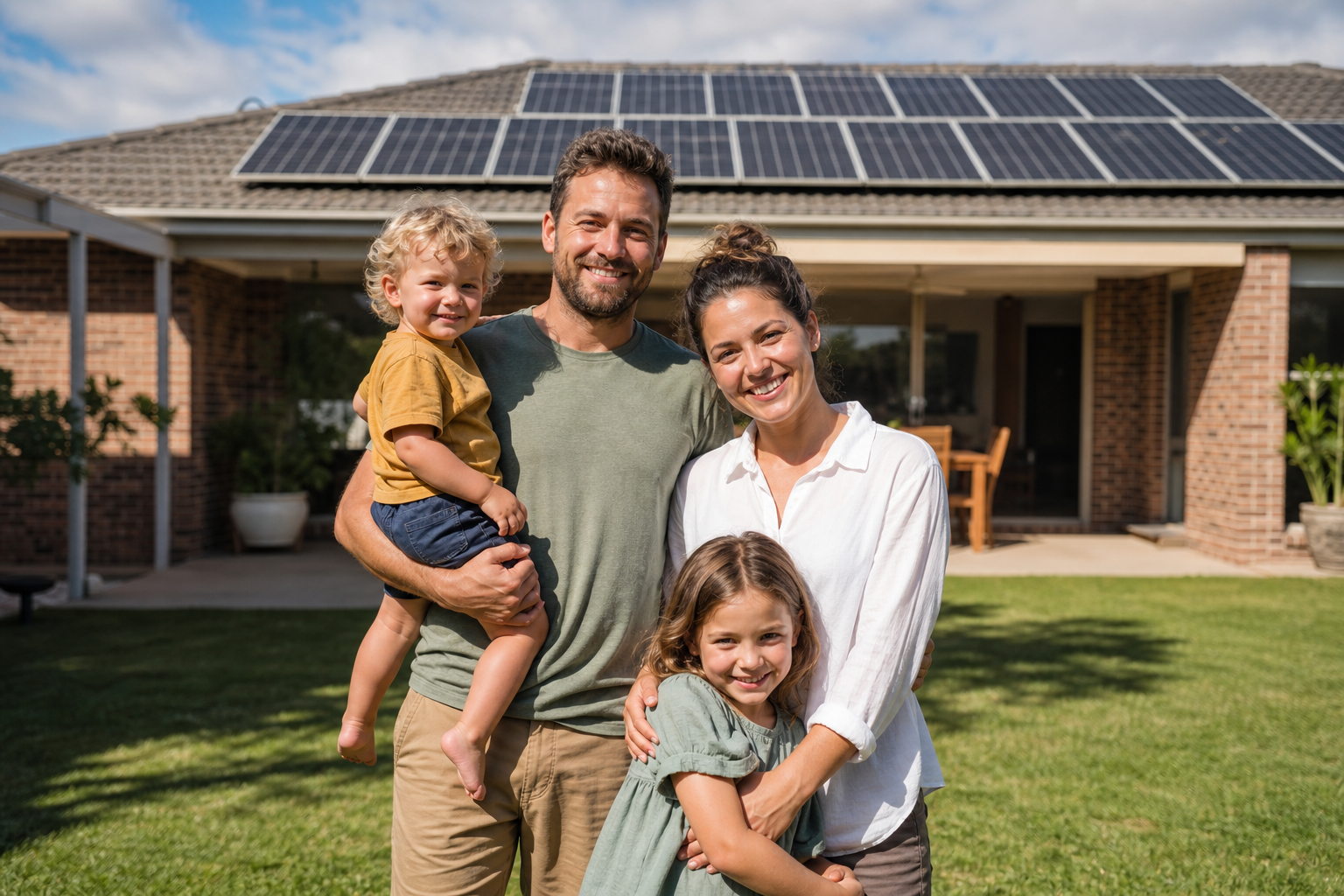Sydney family home with solar panels on the roof and battery storage installed