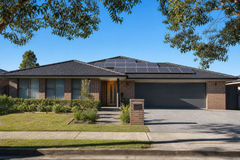 Solar panels installed on a Sydney home rooftop paired with Tesla Powerwall 3 battery storage
