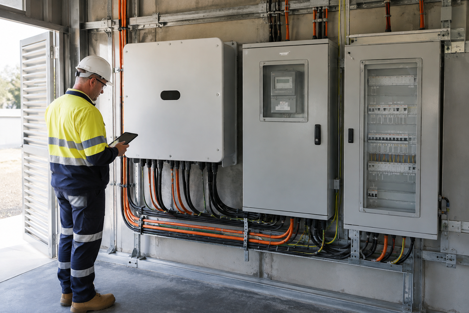 Industrial solar inverter and metering switchroom in Sydney